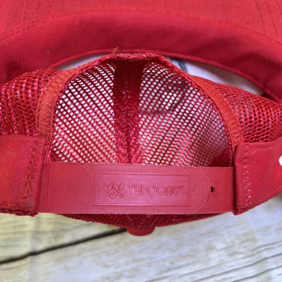 VTG Die Tool Engineer Trucker Hat Red Snapback Cap Yupoong Mesh Embroidered 90s - Picture 12 of 13